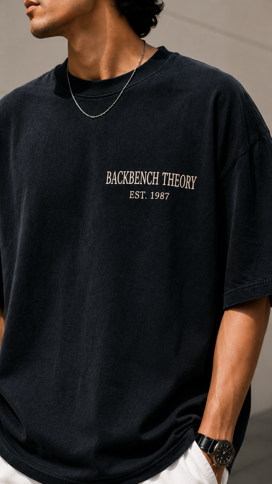 BACKBENCH THEORY Oversized T-Shirt – Vintage Black