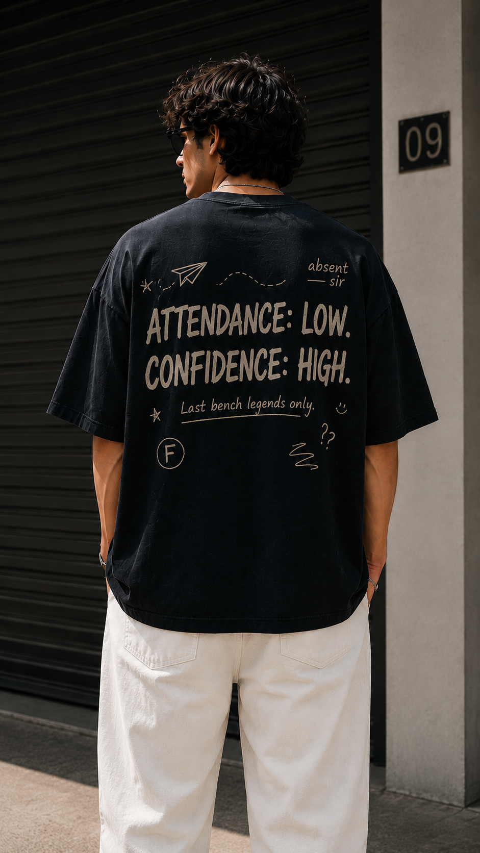 BACKBENCH THEORY Oversized T-Shirt – Vintage Black