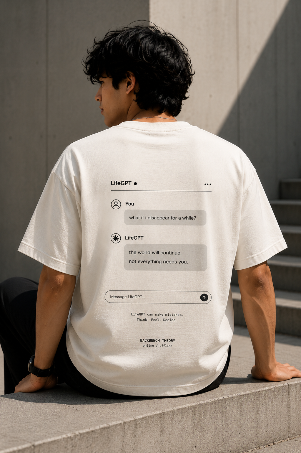 LifeGPT Interface Unisex Oversized T-Shirt – Off White
