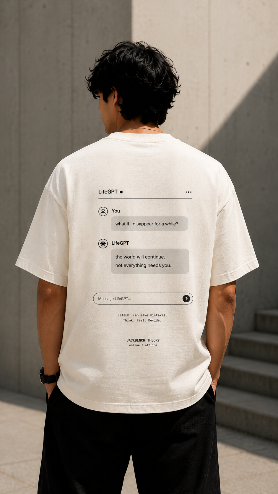LifeGPT Interface Unisex Oversized T-Shirt – Off White