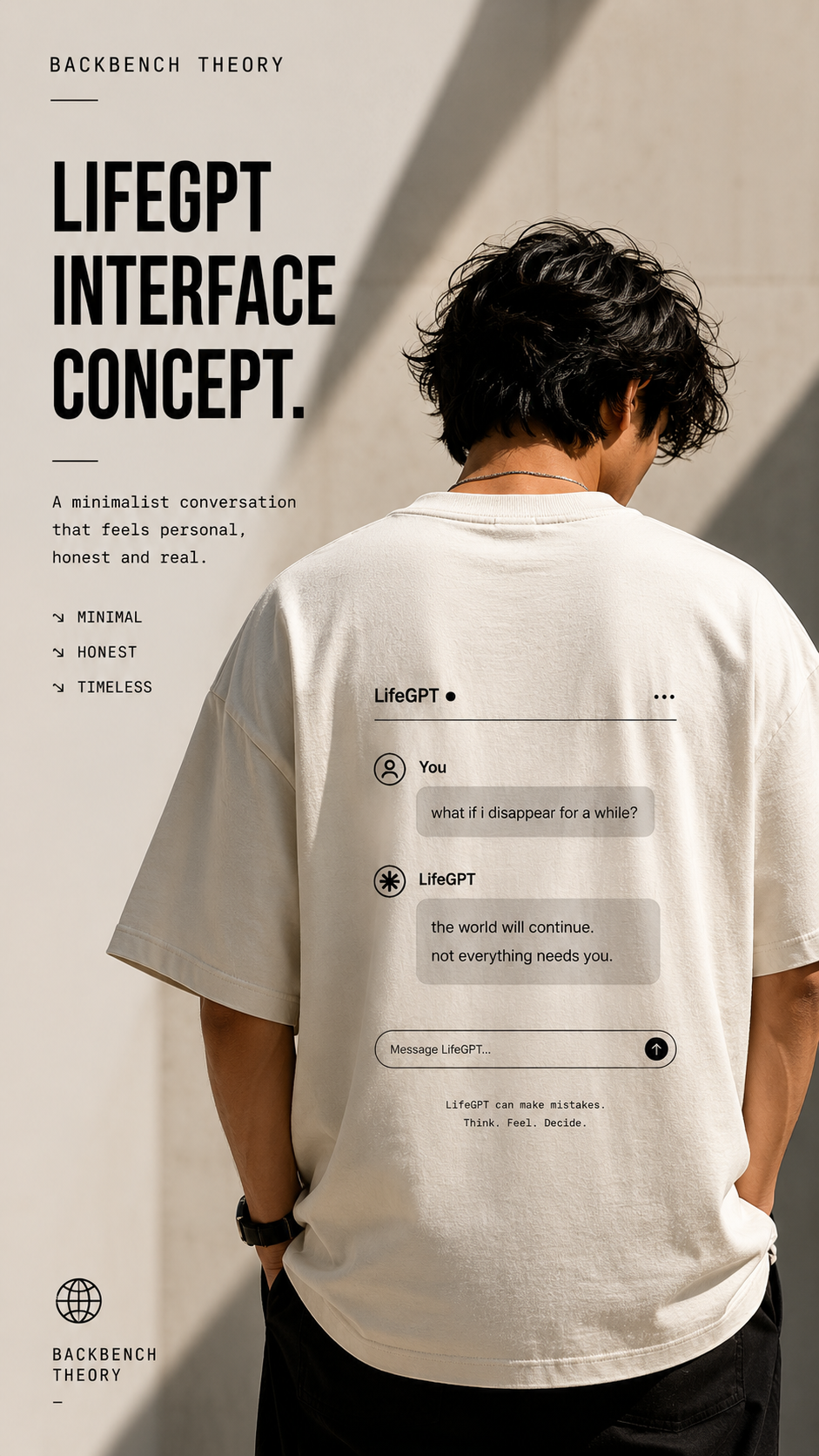 LifeGPT Interface Unisex Oversized T-Shirt – Off White