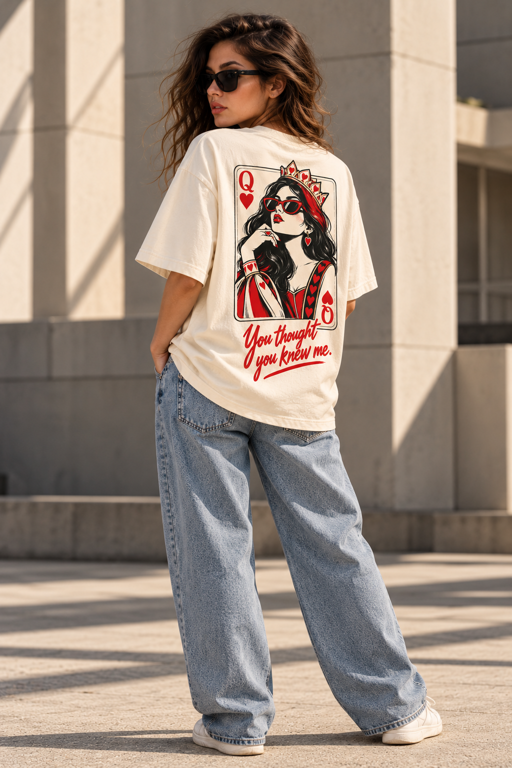 Queen of Hearts Oversized Tee – Off-White