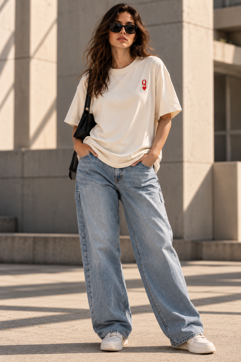 Queen of Hearts Oversized Tee – Off-White