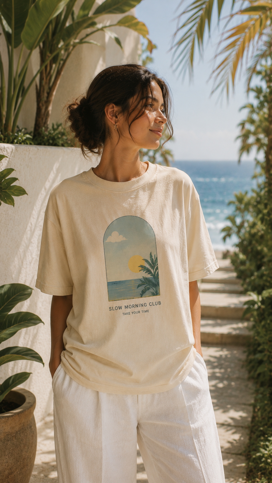 Slow Morning Club Oversized Tee for Women