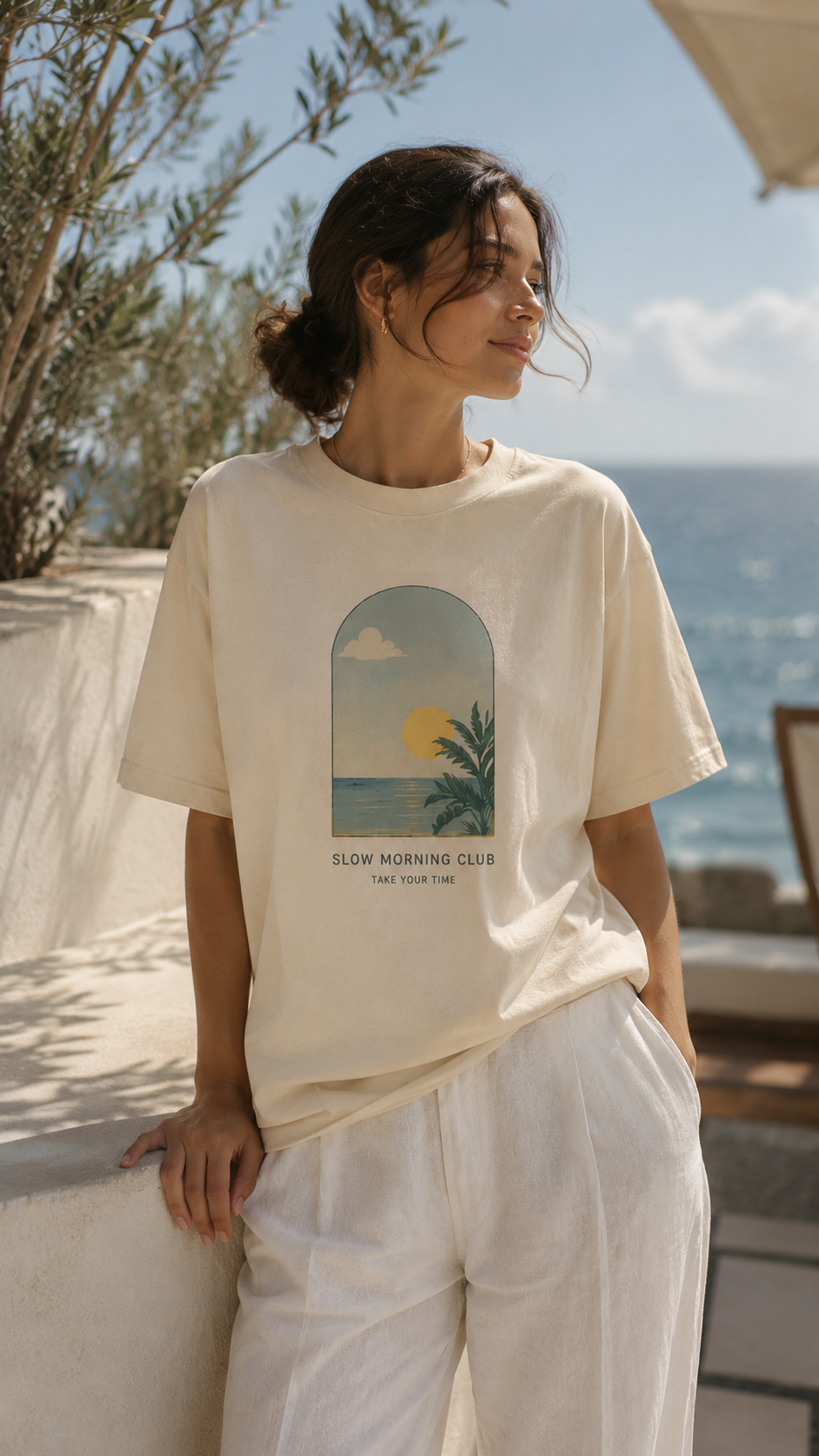 Slow Morning Club Oversized Tee for Women