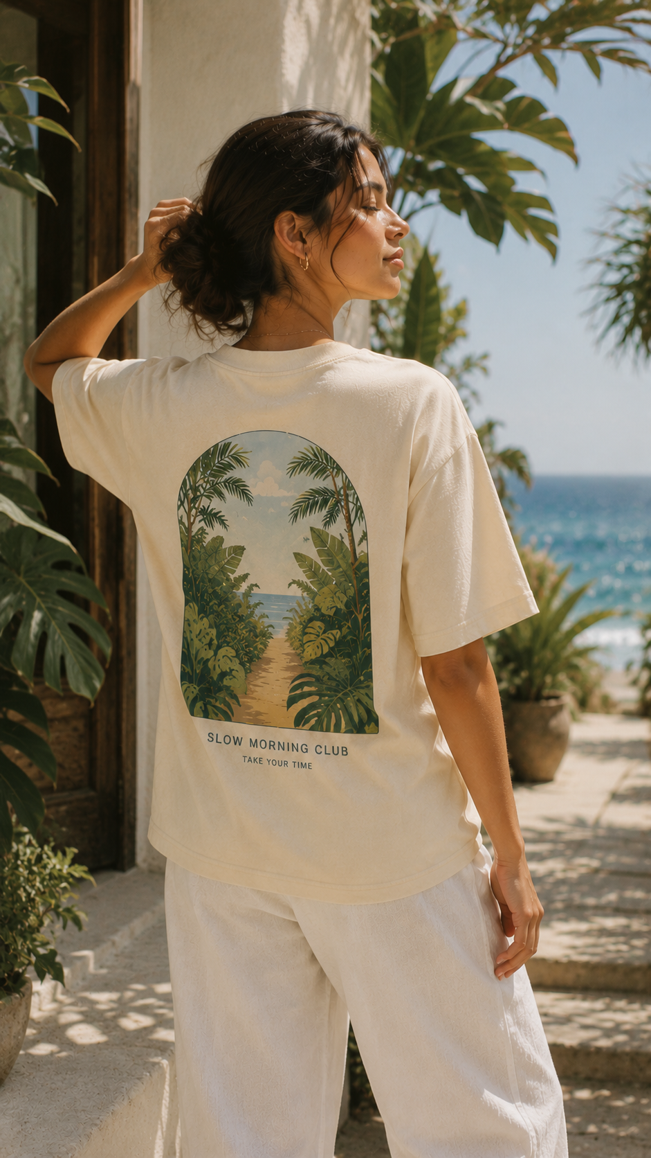 Slow Morning Club Oversized Tee for Women