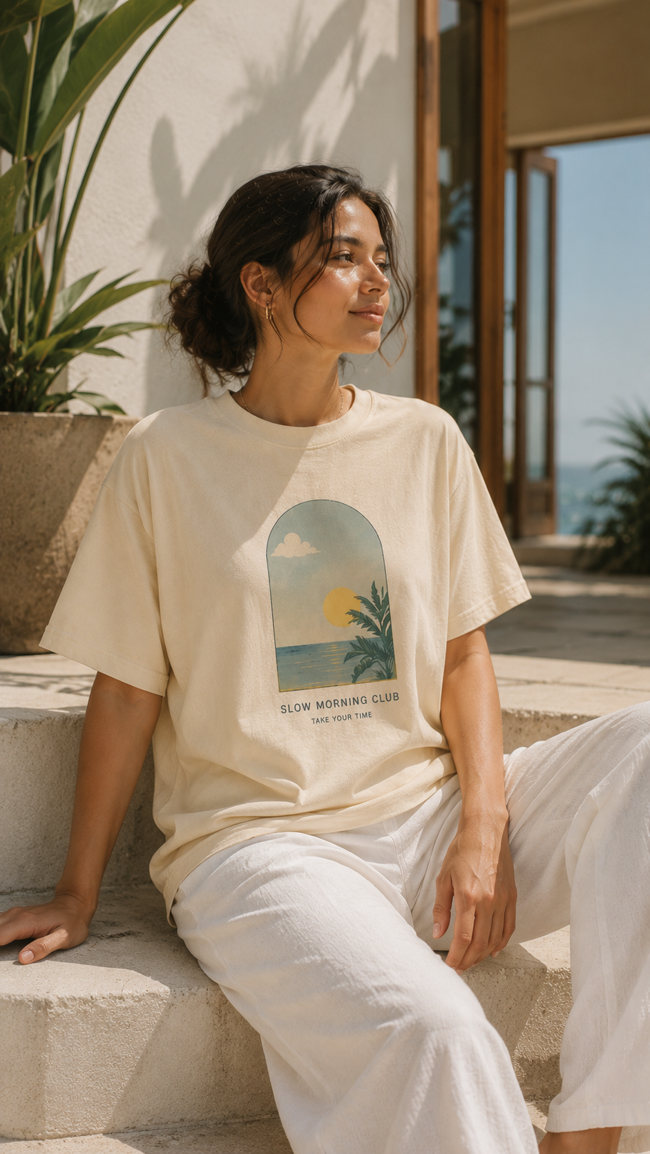 Slow Morning Club Oversized Tee for Women
