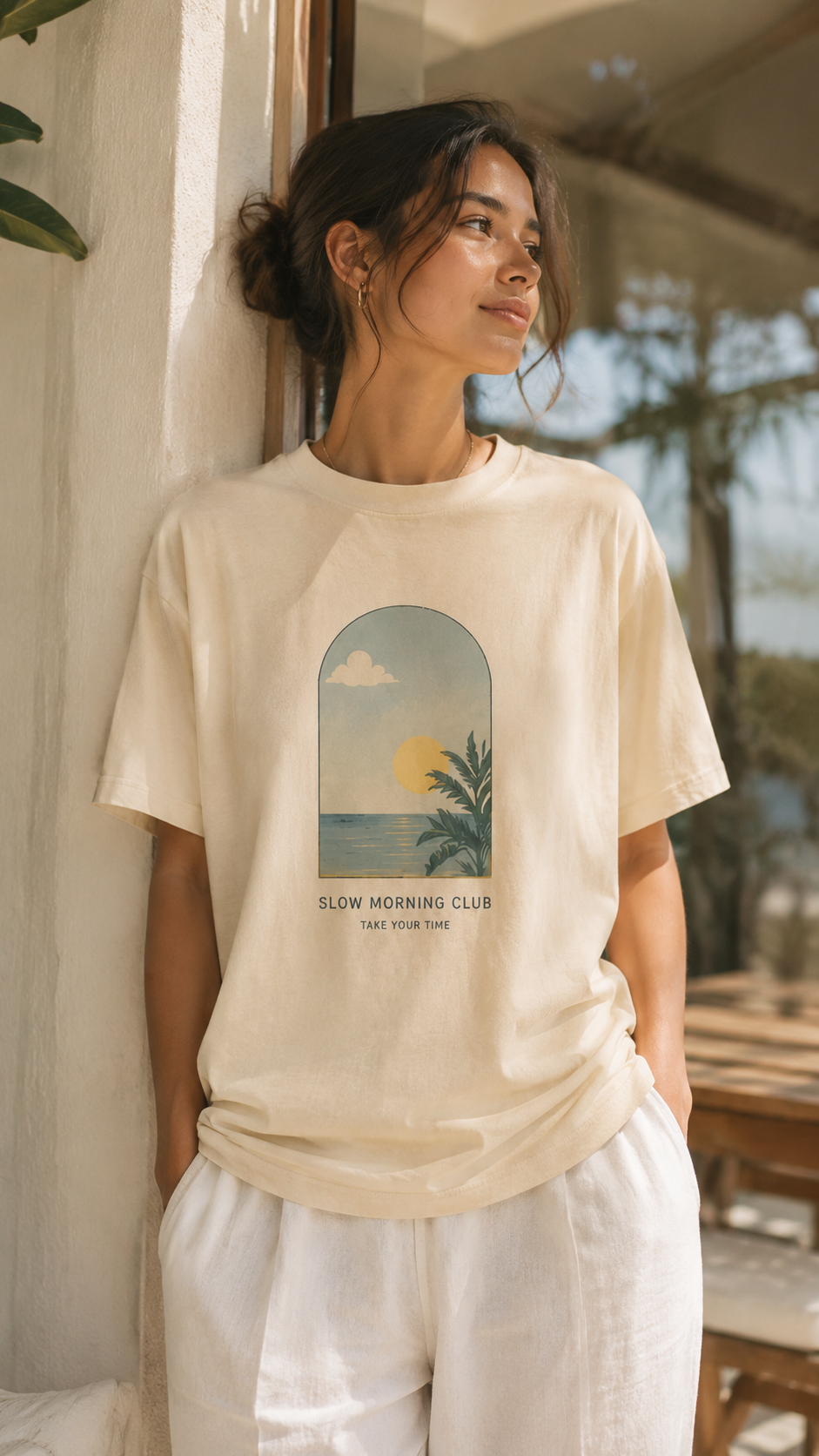 Slow Morning Club Oversized Tee for Women